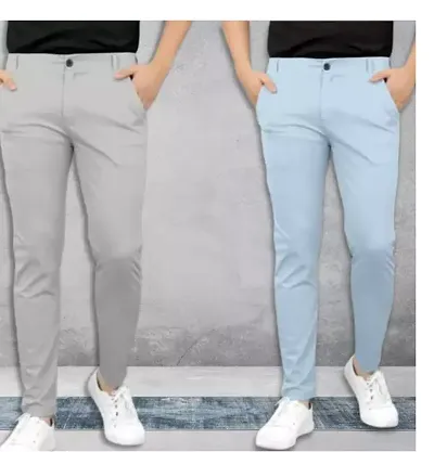 Stylish Lycra Trouser Pant For Men Pack Of 2