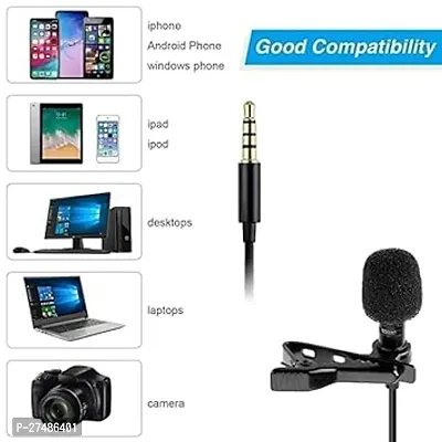 Bluedeal 3.5mm Mini Digital Collar Mike For Noise Cancellation for Voice Recording Microphone Omnidirectional Mic Plug and Play Mike for Vloging Interview Live Streaming - Black-thumb4