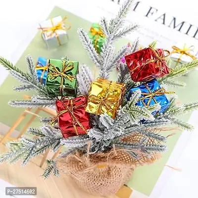 Bluedeal 24Pcs Christmas Tree Small Gift Boxes Hanging Decorations Mini Wrapped Present Boxes Mini Shiny Boxes For Christmas Tree Hanging Decorations Ornaments Home Decor - Random Color-thumb2