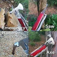 Classic Multi-Function 10 In 1 Camping Stainless Steel Hand Tool Kit Axe Hammer, Hatchet, Wrench, Cutter  More  With Free Nylon Carry Pouch Heavy Duty, Light Weight  Durable Pocket Multi Tool Kit-thumb4