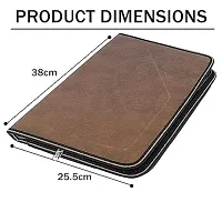 Bluedeal PU Leather Multipurpose 24 File Sleeve to Store A4 Professional Files Store Certificate, Legal Size Documents for Home, Office, School 24 File Sleeve A4 - Coffee Brown-thumb1