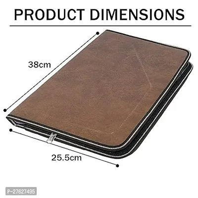 Bluedeal PU Leather Multipurpose 24 File Sleeve to Store A4 Professional Files Store Certificate, Legal Size Documents for Home, Office, School 24 File Sleeve A4 - Coffee Brown-thumb2