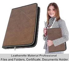 Bluedeal PU Leather Multipurpose 24 File Sleeve to Store A4 Professional Files Store Certificate, Legal Size Documents for Home, Office, School 24 File Sleeve A4 - Coffee Brown-thumb3
