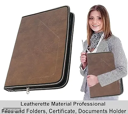 Bluedeal PU Leather Multipurpose 24 File Sleeve to Store A4 Professional Files Store Certificate, Legal Size Documents for Home, Office, School 24 File Sleeve A4 - Coffee Brown-thumb4