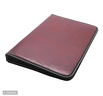 Bluedeal PU Leather Multipurpose 24 File Sleeve to Store A4 Professional Files Store Certificate, Legal Size Documents for Home, Office, School 24 File Sleeve A4 - Maroon-thumb0