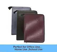 Bluedeal PU Leather Multipurpose 24 File Sleeve to Store A4 Professional Files Store Certificate, Legal Size Documents for Home, Office, School 24 File Sleeve A4 - Maroon-thumb1