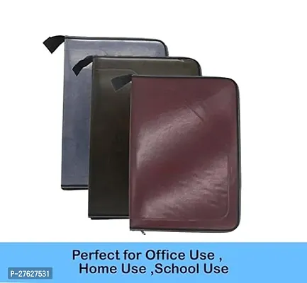 Bluedeal PU Leather Multipurpose 24 File Sleeve to Store A4 Professional Files Store Certificate, Legal Size Documents for Home, Office, School 24 File Sleeve A4 - Maroon-thumb2
