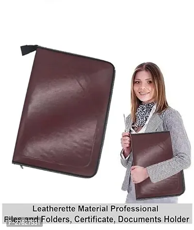 Bluedeal PU Leather Multipurpose 24 File Sleeve to Store A4 Professional Files Store Certificate, Legal Size Documents for Home, Office, School 24 File Sleeve A4 - Maroon-thumb3