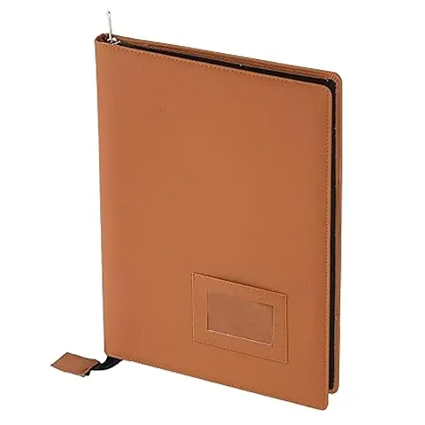 Bluedeal  A4 PU Leather Multipurpose Professional Files and Folders , Legal Size Documents Holder for Home, Office, School Document Bag Executive File Legal Size Documents 20 File Sleeve - Tan Brown