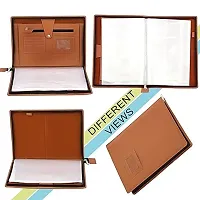 Bluedeal  A4 PU Leather Multipurpose Professional Files and Folders , Legal Size Documents Holder for Home, Office, School Document Bag Executive File Legal Size Documents 20 File Sleeve - Tan Brown-thumb2