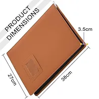Bluedeal  A4 PU Leather Multipurpose Professional Files and Folders , Legal Size Documents Holder for Home, Office, School Document Bag Executive File Legal Size Documents 20 File Sleeve - Tan Brown-thumb4