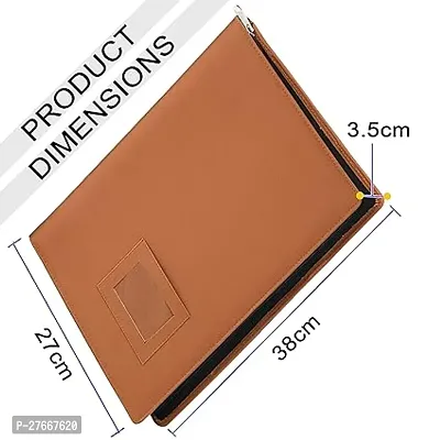 Bluedeal  A4 PU Leather Multipurpose Professional Files and Folders , Legal Size Documents Holder for Home, Office, School Document Bag Executive File Legal Size Documents 20 File Sleeve - Tan Brown-thumb5