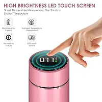 Bluedeal Insulated Water Bottles Smart Display Stainless Steel Water Bottles Homeware Stainless Steel Water Bottles For School/Office LCD Screen Bottle Travel Tea Coffee Vacuum Thermoses 500ml - Pink-thumb1