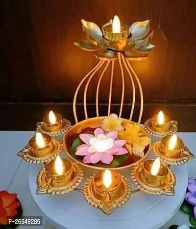 Home Decor Diya With Stand And Holder-thumb0