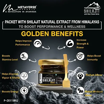 Metaverse Herbals Shilajeet Gold Resin with Ashwagandha, Musli Ayurvedic Product Shilajit/Shilajeet Resin for Stamina Booster, Energy Booster, Strength | Shilajit Resin | Sex Power Resin,  Immunity-thumb4