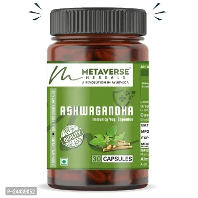 Metaverse Herbals Ashwgandha Capsule for Immunity Energy  Stress Relief Pure Ayurvedic