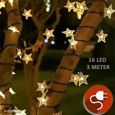 Decorative Star String LED Lights for Diwali Christmas Wedding - 3 Meter (1 pc, 15 Stars) Festive led Lights, Diwali Decorative Lights, led String Light-thumb0