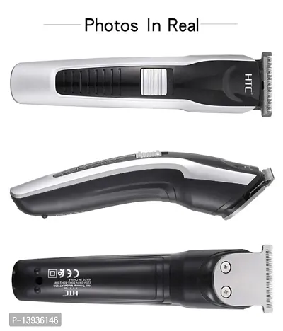 AZANIA H T C AT-538 Rechargeable Hair Beard Trimmer for Men 75 Minutes Run Time with T Shape Precision Stainless Steel Sharp Blade Beard Shaver Upto Length 0.5 to 7 mm, Black-thumb3