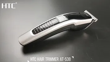 AZANIA H T C AT-538 Rechargeable Hair Beard Trimmer for Men 75 Minutes Run Time with T Shape Precision Stainless Steel Sharp Blade Beard Shaver Upto Length 0.5 to 7 mm, Black-thumb2