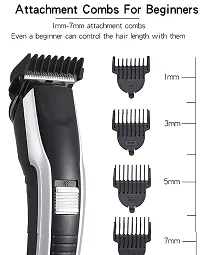 AZANIA AT-538 Electric Hair trimmer for men Clipper Shaver Rechargeable Hair Machine adjustable for men Beard Hair Trimmer, beard trimmers for men, beard trimmer for men with 4 combs (Black)-thumb1