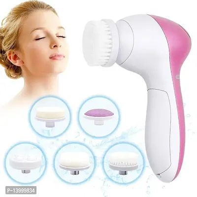 AZANIA 5 in 1 Face Facial Exfoliator Electric Handheld Massage Machine Care  Cleansing Cleanser Massager Kit for Smoothing Body Relaxation Beauty Skin Cleaner facial massager machine Face (Random)