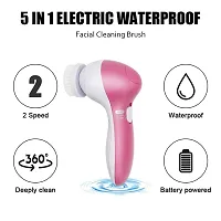 AZANIA 5 in 1 Face Facial Exfoliator Electric Handheld Massage Machine Care  Cleansing Cleanser Massager Kit for Smoothing Body Relaxation Beauty Skin Cleaner facial massager machine Face (Random)-thumb3