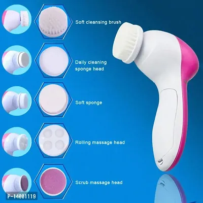 AZANIA 5-In-1 Smoothing Body Face Beauty Care Facial Massager, White-thumb0