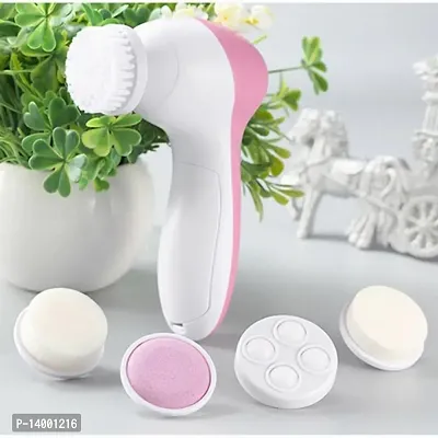 AZANIA 5 in 1 Face Facial Exfoliator Electric Handheld Massage Machine Care  Cleansing Cleanser Massager Kit for Smoothing Body Relaxation Beauty Skin Cleaner facial massager machine Face (Multi)-thumb0