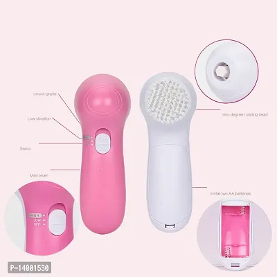 AZANIA 5 in 1 Portable Electric Facial Cleaner Battery Powered Multifunction Massager, Face Massager, Facial Machine, Beauty Massager, Facial Massager For Women (Multi Color)-thumb5