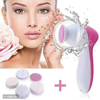 AZANIA 5 in 1 Face Facial Exfoliator Electric Handheld Massage Machine Care  Cleansing Cleanser Massager Kit for Smoothing Body Relaxation Beauty Skin Cleaner facial massager machine Face (Multi)