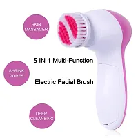 AZANIA 5 in 1 Portable Electric Facial Cleaner Battery Powered Multifunction Massager, Face Massager, Facial Machine, Beauty Massager, Facial Massager For Women (Multi Color)-thumb2