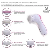 AZANIA 5 in 1 Portable Electric Facial Cleaner Battery Powered Multifunction Massager, Face Massager, Facial Machine, Beauty Massager, Facial Massager For Women (Multi Color)-thumb3