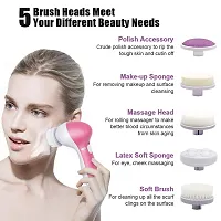 AZANIA 5 in 1 Portable Electric Facial Cleaner Battery Powered Multifunction Massager, Face Massager, Facial Machine, Beauty Massager, Facial Massager For Women (Multi Color)-thumb2