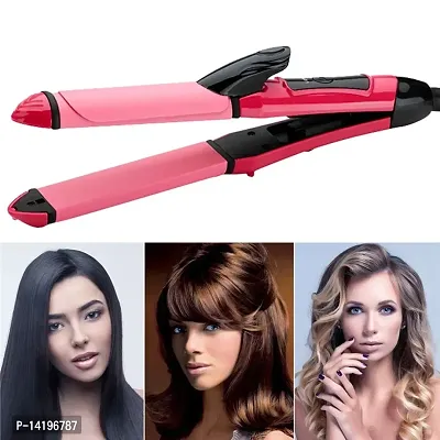 AZANIA pink rod 2 in 1 straightner and curler for hair styling Hair Straightener  (multi)