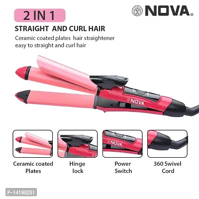 AZANIA pink rod 2 in 1 straightner and curler for hair styling Hair Straightener  (multi)-thumb0