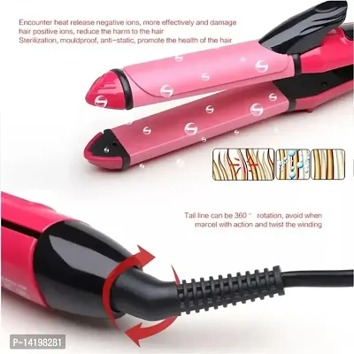 AZANIA pink rod 2 in 1 straightner and curler for hair styling Hair Straightener  (multi)-thumb2