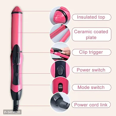 AZANIA pink rod 2 in 1 straightner and curler for hair styling Hair Straightener  (multi)-thumb3