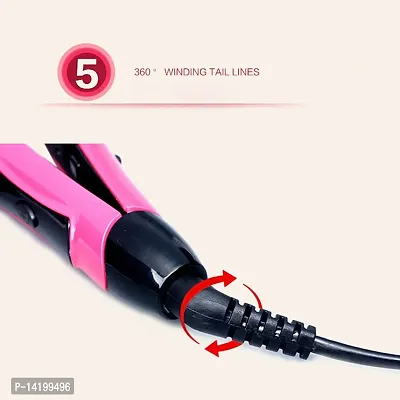 AZANIA 2-in-1 Ceramic Plate Essential Combo Beauty Set of Hair Straightener and Plus Hair Curler for Women (pink)-thumb4