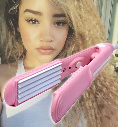 AZANIA Portable Mini Electronic Hair Crimper For Women Ceramic Coated Plates