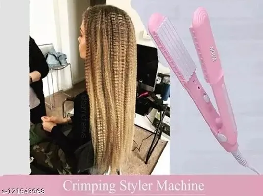 AZANIA crimpper 8006 Mini Crimper Tourmaline-ceramic plates for a smooth finish, different heat , Long-life heat element for better heat retention, hair Styler For Women (Professional Hair Straighten