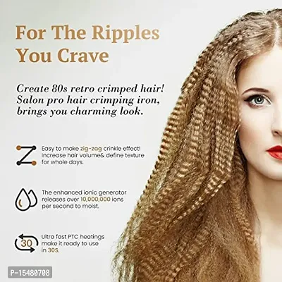 New Professional Feel Hair Crimper, Electric Ceramic Corrugated Hair Crimper Curler Straightening Iron Wide Plates Waver Corn Hair Crimping ( PACK OF 1 MINI CRIMPER ) MULTICOLOUR-thumb4