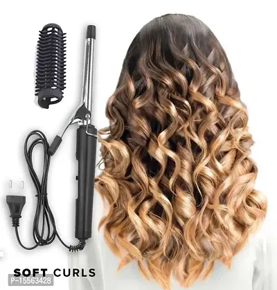 AZANIA Women Lady ProfessionalCeramic Anti-Static Curl Curling Make Travel Hair Curler Curling Iron Rod Anti-scald Curling Wand Waver Maker Roller Styling Tool 15W ( 1 Year Warranty )471B-thumb0