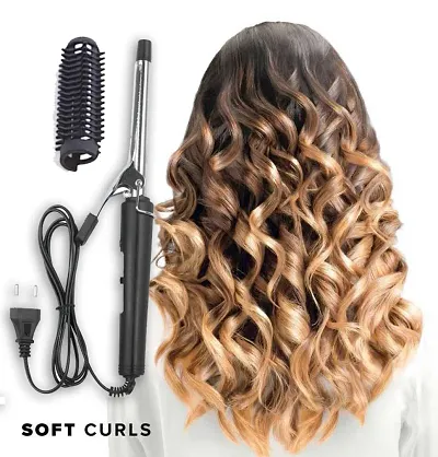 AZANIA Women Lady ProfessionalCeramic Anti-Static Curl Curling Make Travel Hair Curler Curling Iron Rod Anti-scald Curling Wand Waver Maker Roller Styling Tool 15W ( 1 Year Warranty )471B