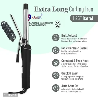AZANIA Women Lady ProfessionalCeramic Anti-Static Curl Curling Make Travel Hair Curler Curling Iron Rod Anti-scald Curling Wand Waver Maker Roller Styling Tool 15W ( 1 Year Warranty )471B-thumb4