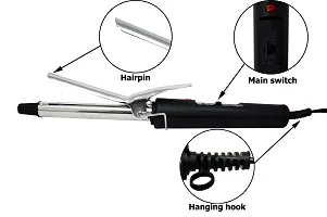 Professional Hair Curler Iron Rod Brush Styler for Women Professional Hair Curler Tong with Machine Stick and Roller (Red)-thumb2