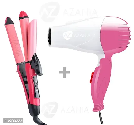 AZANIA 5 in 1 hair styler for women | Hair Dryer Air Brush Styler and Curler, Crimper, Conical Curler  Volume Brush for Multiple Styles Hair Straightener with Silk Protect Technology