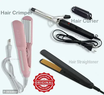 AZANIA 3 in 1 Hair Styler- Hair Straightener for Women, Hair Curler  Hair Crimper, India's No.1* Hair Styler Appliance Brand, (Keratin Hair Styler,...