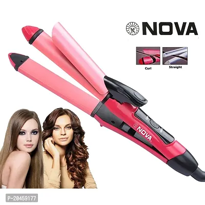 Hair Crimper Crimping Iron Curler Electric Hair Styler(Pink)-thumb0
