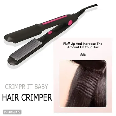 Hair Straightener With Ceramic Coated Plates  19 Mm Barrel Hair Curler Combo (VHSS-02)Black