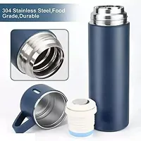 AZANIA Enterprise Latest Steel Vacuum Flask Set with 3 Stainless Steel Cups Combo - 500ml - Keeps HOT/Cold | Ideal Gift for Winter - Housewarming Random Color-thumb2